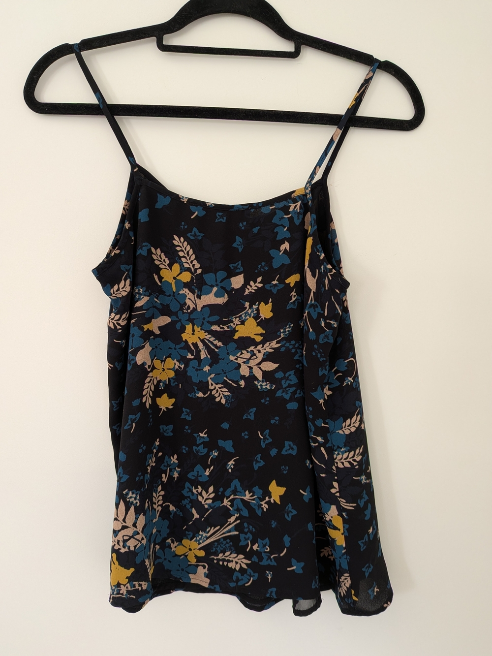 LOFT Ann Taylor Spaghetti Strap Tank with Blue and Yellow Accents
